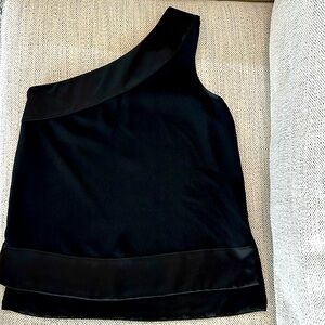 Banana Republic ladies one shoulder top. Black. Size XS.